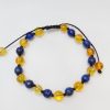 Pulsera artesanal de ámbar miel con lapislazuli